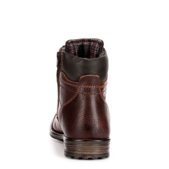 AM Shoes Mens Leather Cap Toe Lace Up Work Boots - Picture 5 of 7